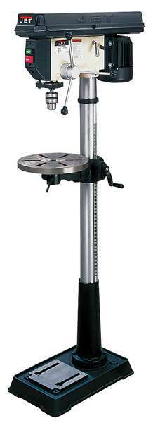Floor Drill Press, Belt Drive, 3/4 hp, 115/230 V, 16 1/2 in Swing, 16 Speed