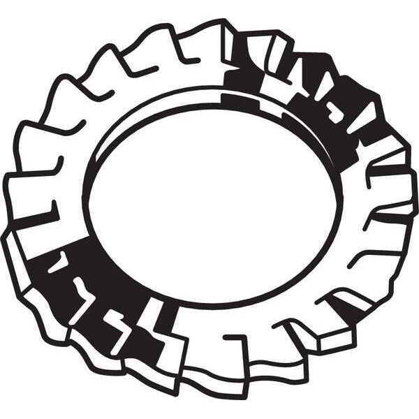 External Tooth Lock Washer, Fits Bolt Size M8 Stainless Steel, Plain Finish, 50 PK