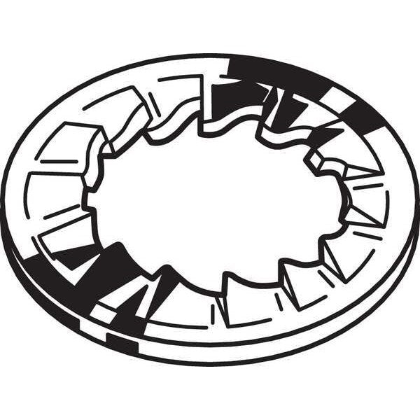 Internal Tooth Lock Washer, Fits Bolt Size M8.2 Steel, Zinc Plated Finish, 100 PK