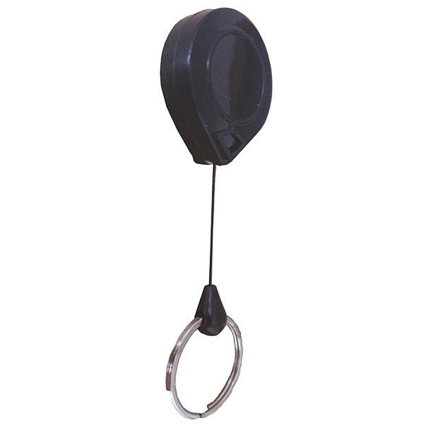 ID Card Retractor, Split Ring Type, Black
