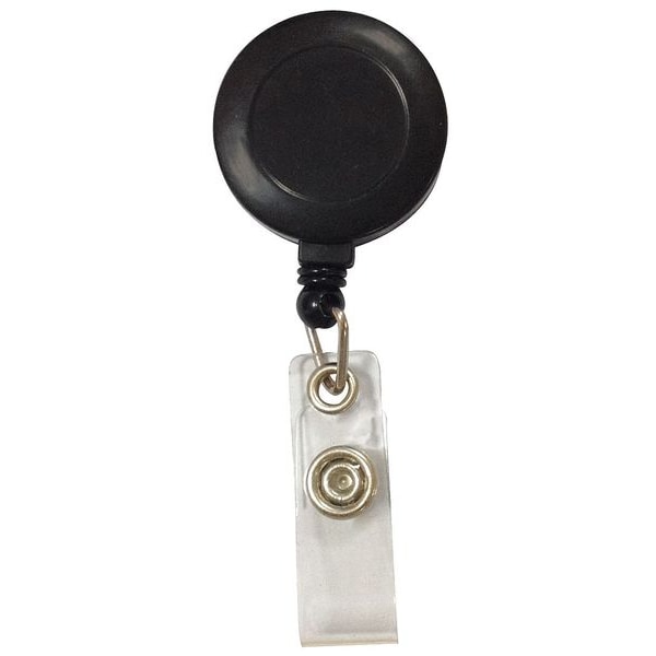 Retractable Badge holder w/Clip, Blk, PK10