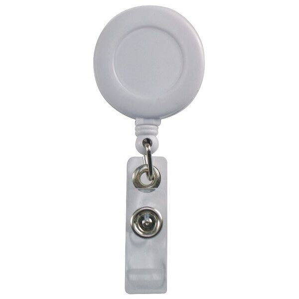 Badge Reel Retractable w/Clip WH, PK10