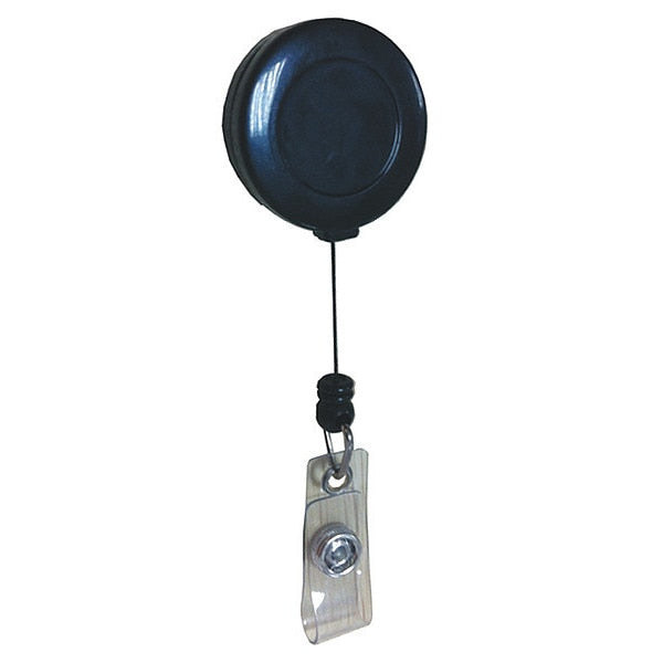 Badge Reel Retractable w/Pin BLK, PK10