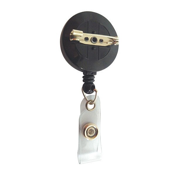 Badge Reel Retractable w/Pin BLK, PK10