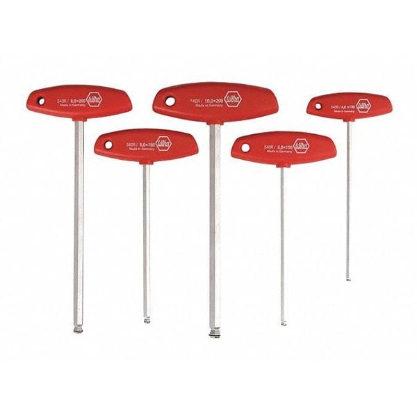 5 Piece Metric T-Shape Hex Key Set, 54090