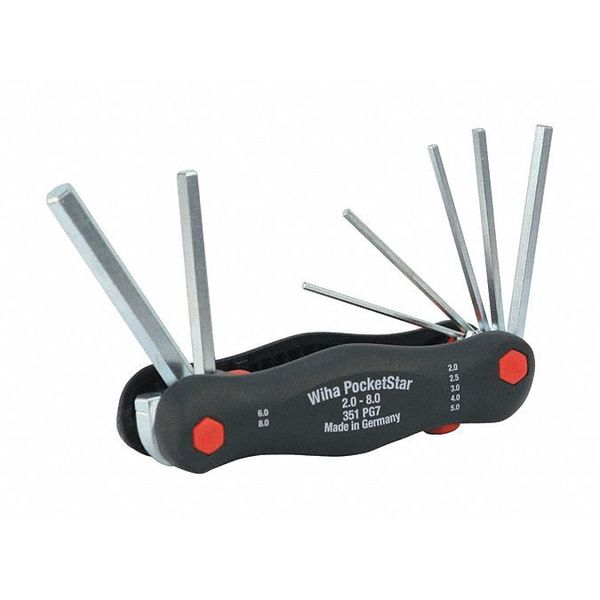 7 Piece Metric Fold-Up Hex Key Set, 35195