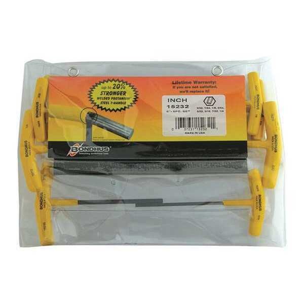 8 Piece SAE T-Shape Hex Key Set, 15232