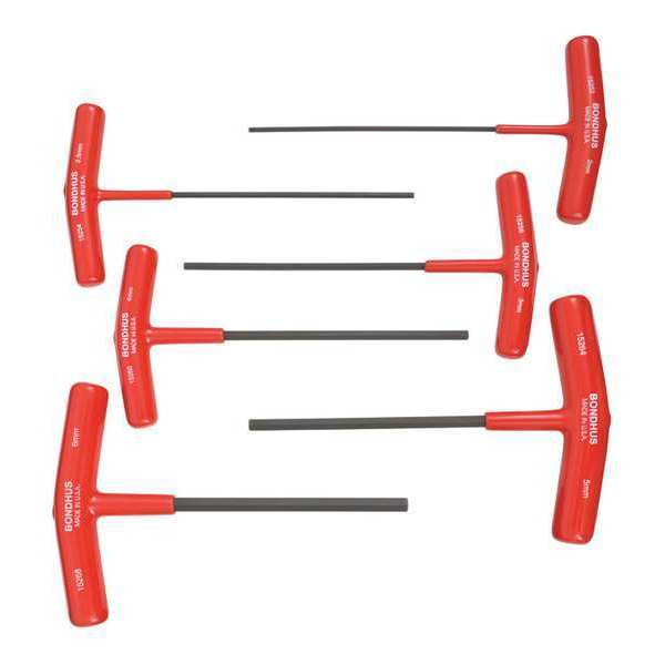 6 Piece Metric T-Shape Hex Key Set, 15248