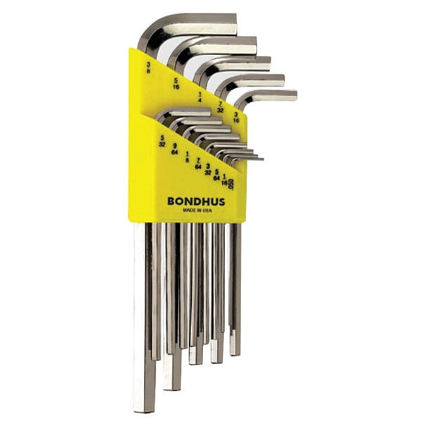 9 Piece Metric L-Shape Hex Key Set, 16299