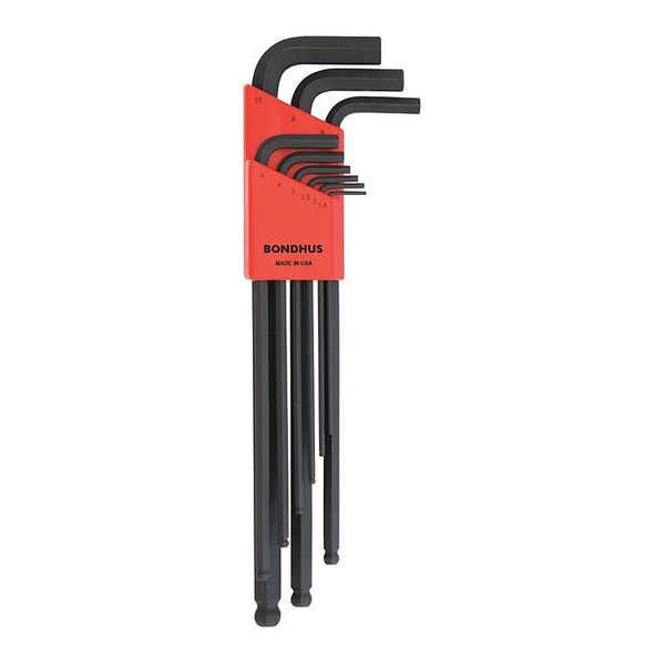 9 Piece Metric L-Shape Hex Key Set, 16099