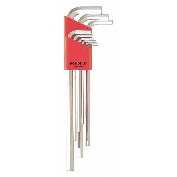 9 Piece Metric L-Shape Hex Key Set, 17199