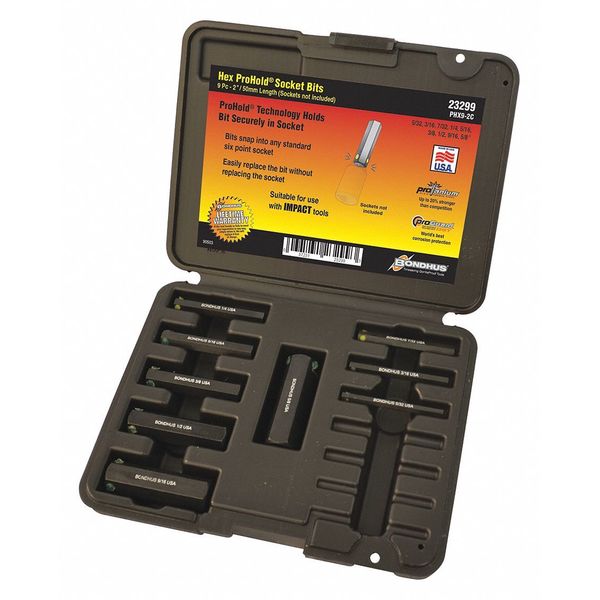 ProHold Hex Bit Socket Set, 9 pcs