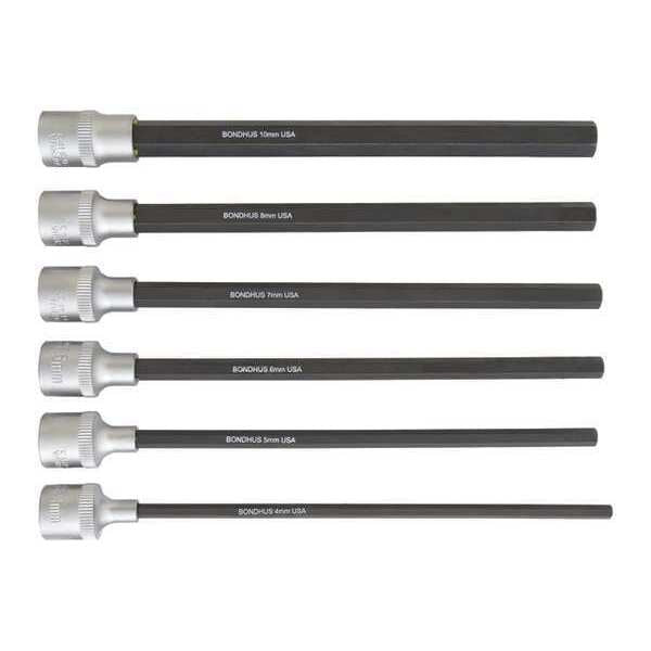 Hex End Socket Bits, Metric, 6 pcs