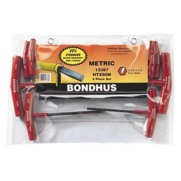 8 Piece Metric T-Shape Hex Key Set, 13387
