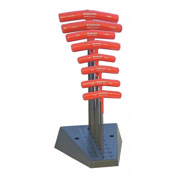 8 Piece Metric T-Shape Hex Key Set, 13189