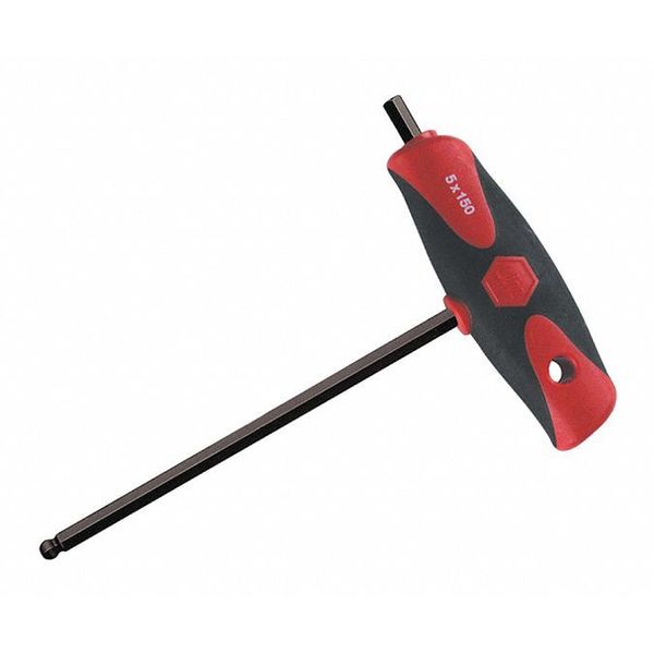 Metric Soft Grip Dual Drive T-Handle Ball Hex Key, 6 mm Tip Size