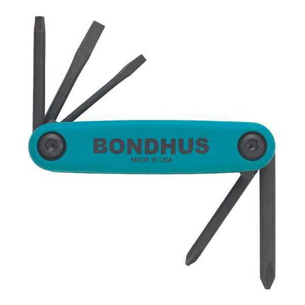 5 Piece SAE Fold-Up Phillips/Slotted/Square Key Set, 12543