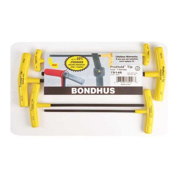 6 Piece SAE T-Shape Hex Key Set, 75146