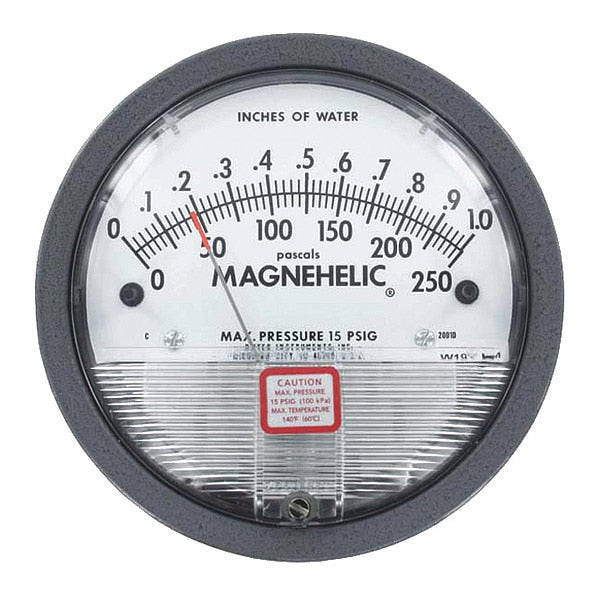 Differential Pressure Gage Range 0-10 In