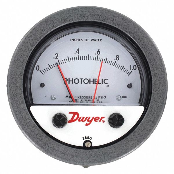 A3008 Pressure Switch/Gage, 0-80 Inch Wc