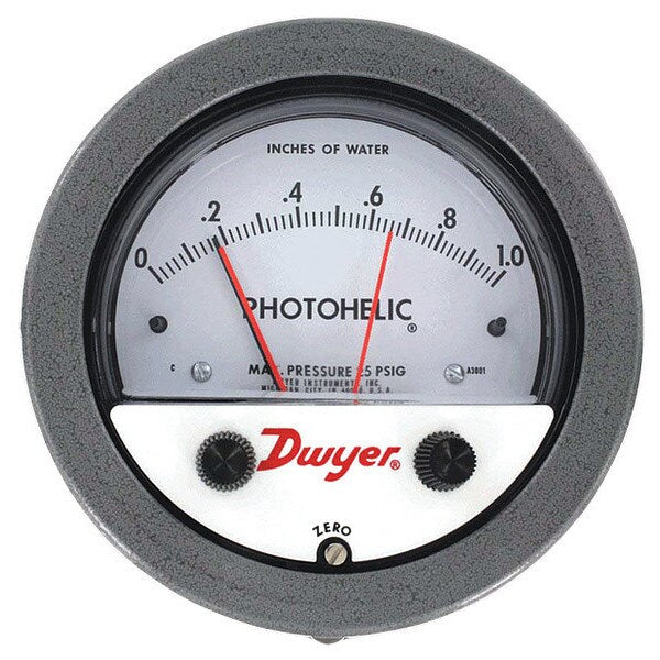 A3030 Pressure Switch/Gage, 0-30 Inch Wc