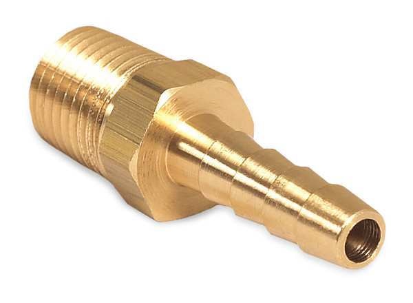 Hose Barb, 1/4MP x 1/4 Std Brass