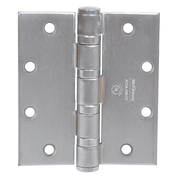 2 1/4 in W x 4 1/2 in H Dull Chrome Door and Butt Hinge