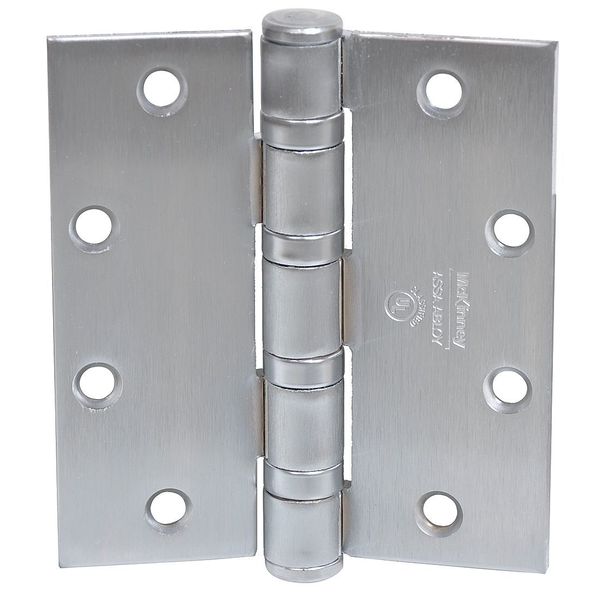 2 1/4 in W x 4 1/2 in H Dull Chrome Door and Butt Hinge
