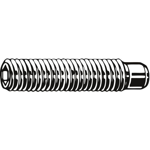 Socket Set Screw, Oval, 6-32x3/8, PK100