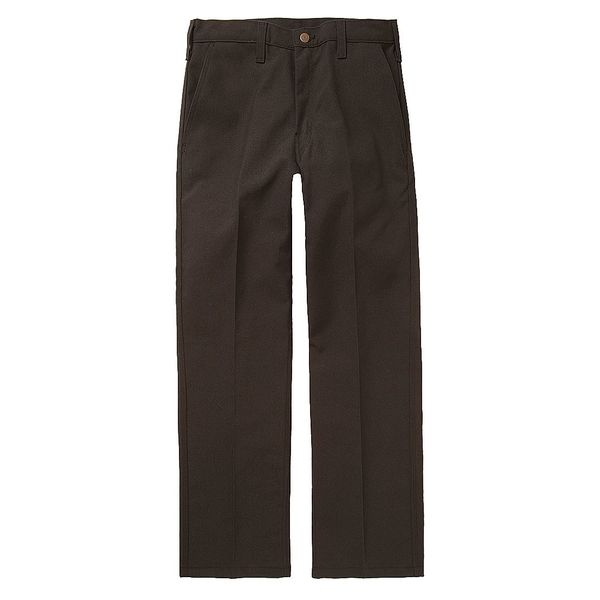 Pants, 36 in., Black, Zipper and Button