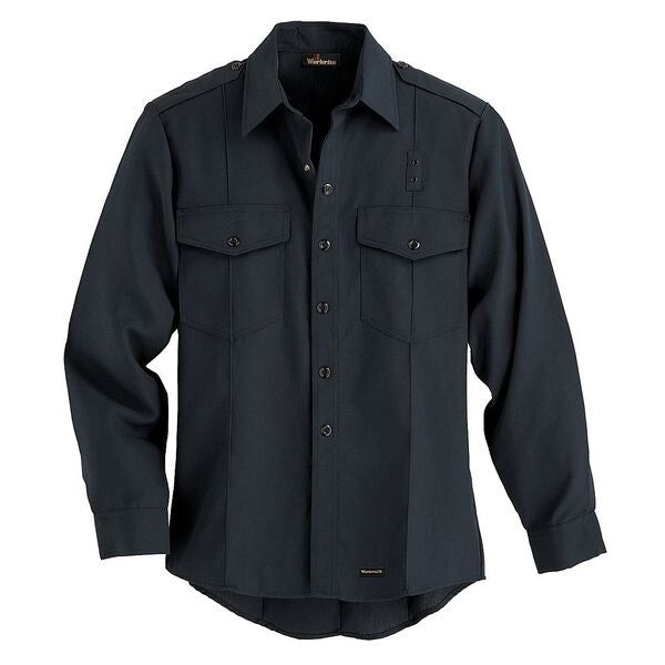 Flame Resistant Collared Shirt, Navy, Nomex(R), 42