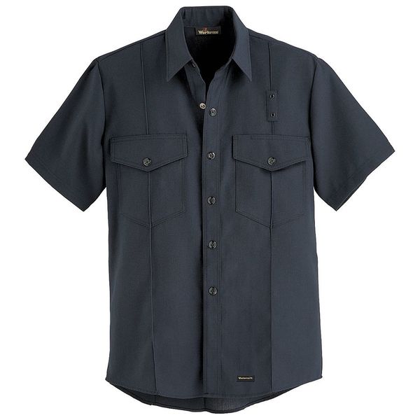 Flame Resistant Collared Shirt, Black, Nomex(R), 40
