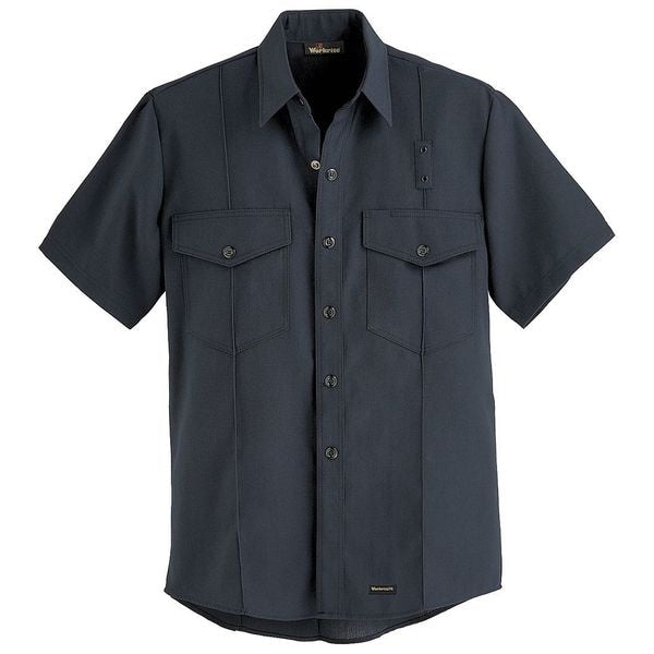 Flame Resistant Collared Shirt, Black, Nomex(R), 46