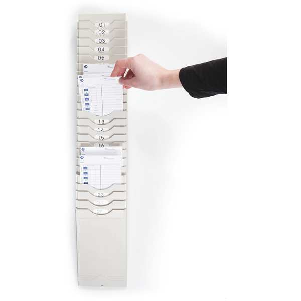 Expanding Time Card Rack, Gray