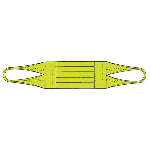 Synthetic Web Sling, Cargo Basket Sling (Wide Body), 4 ft L, 10 in W, Nylon, Yellow