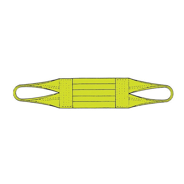 Synthetic Web Sling, Cargo Basket Sling (Wide Body), 4 ft L, 10 in W, Nylon, Yellow