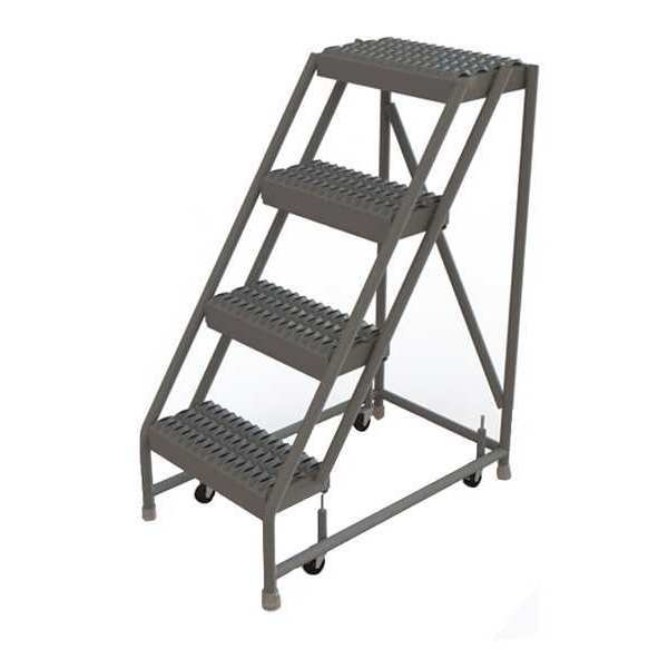 40 in H Steel Rolling Ladder, 4 Steps