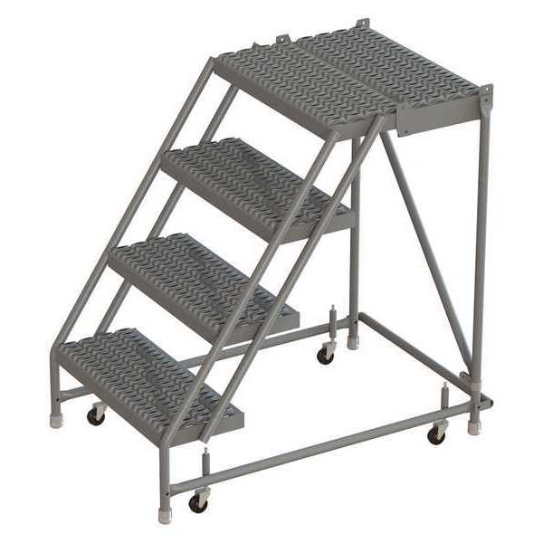 40 in H Steel Rolling Ladder, 4 Steps