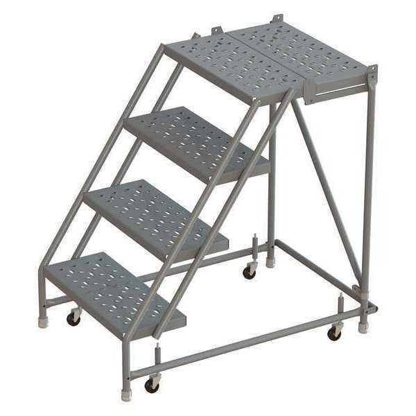 40 in H Steel Rolling Ladder, 4 Steps