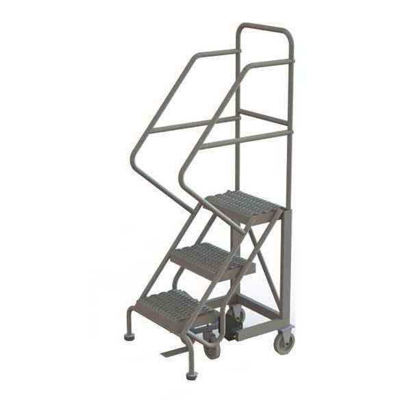 66 in H Steel Rolling Ladder, 3 Steps
