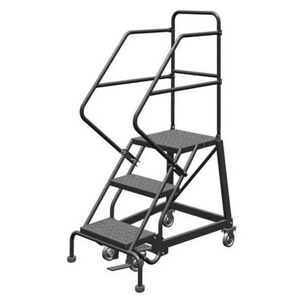 66 in H Steel Rolling Ladder, 3 Steps