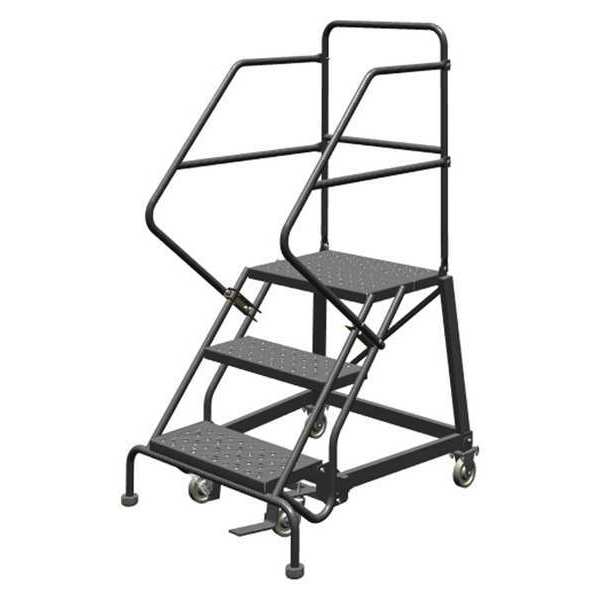 66 in H Steel Rolling Ladder, 3 Steps