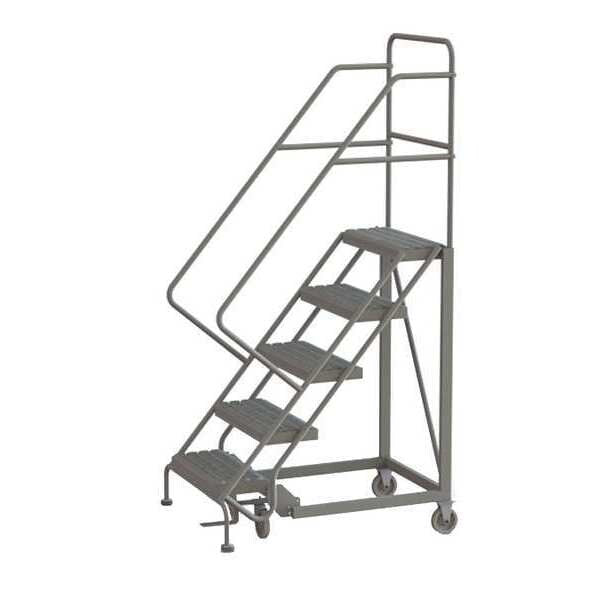 86 in H Steel Rolling Ladder, 5 Steps