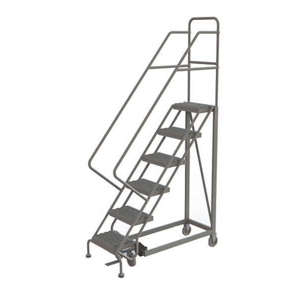 96 in H Steel Rolling Ladder, 6 Steps