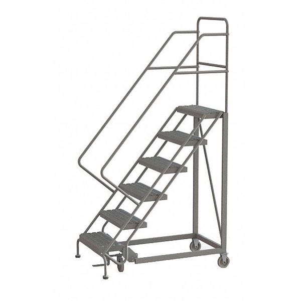 96 in H Steel Rolling Ladder, 6 Steps