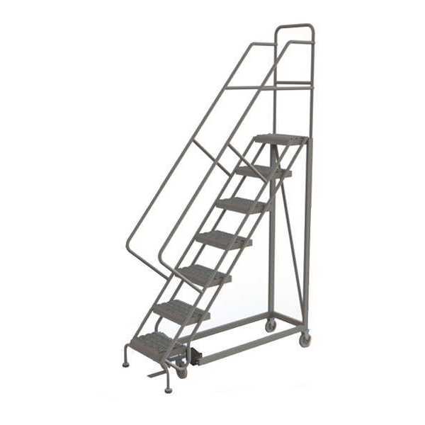 106 in H Steel Rolling Ladder, 7 Steps