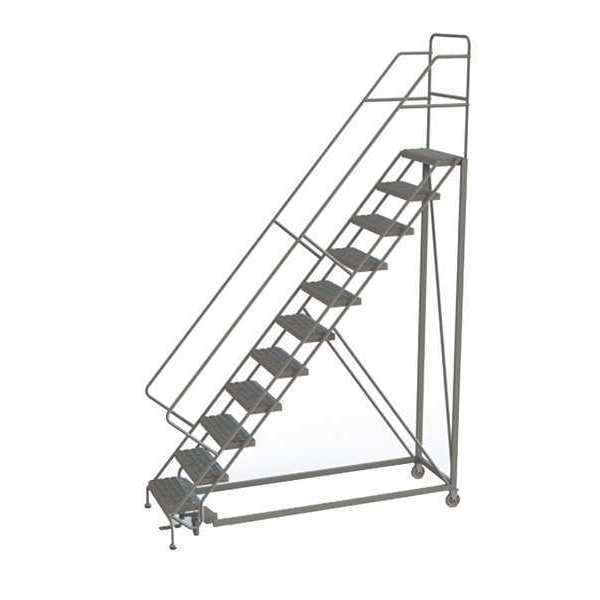 146 in H Steel Rolling Ladder, 11 Steps