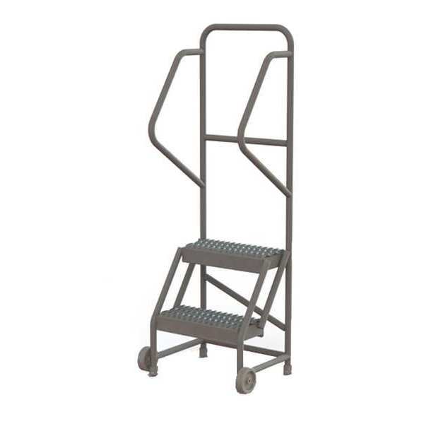 56 in H Steel Tilt and Roll Ladder, 2 Steps