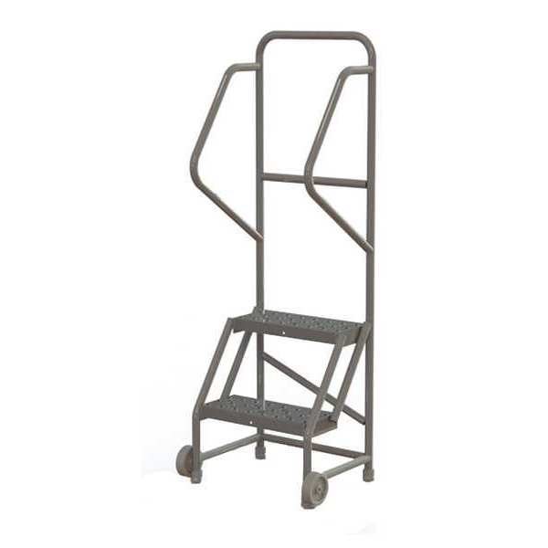56 in H Steel Tilt and Roll Ladder, 2 Steps