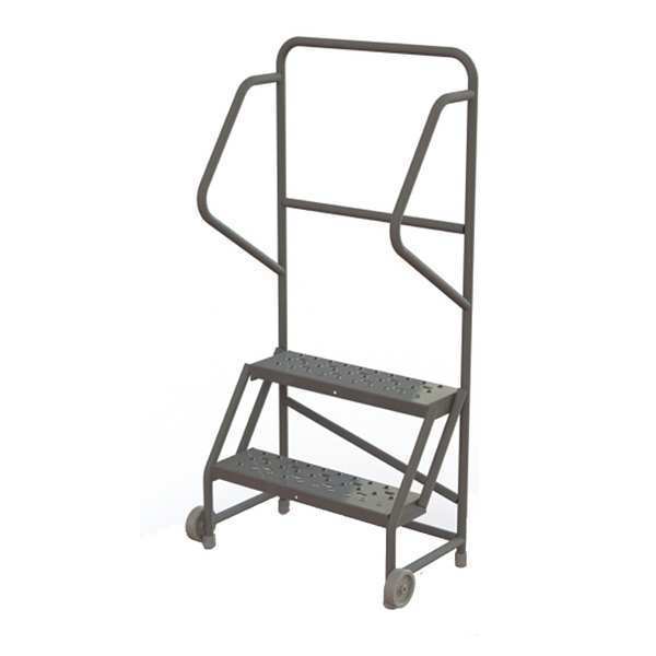 56 in H Steel Tilt and Roll Ladder, 2 Steps